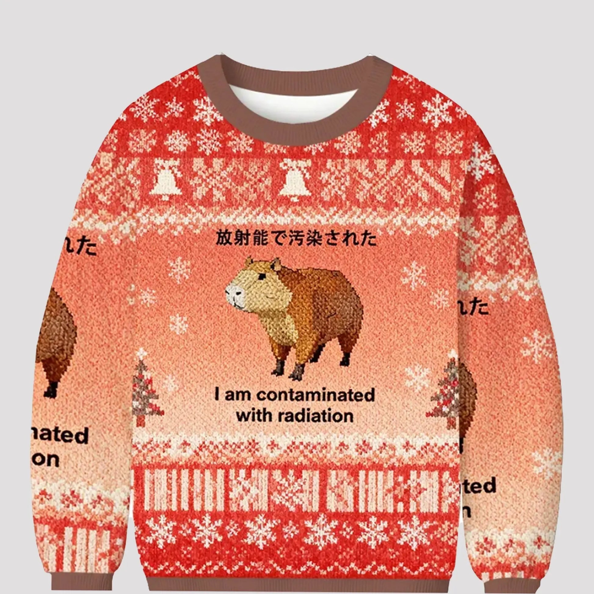 2025 Capybara I Am Contaminated With Radiation Ugly Sweater theclothingtribe