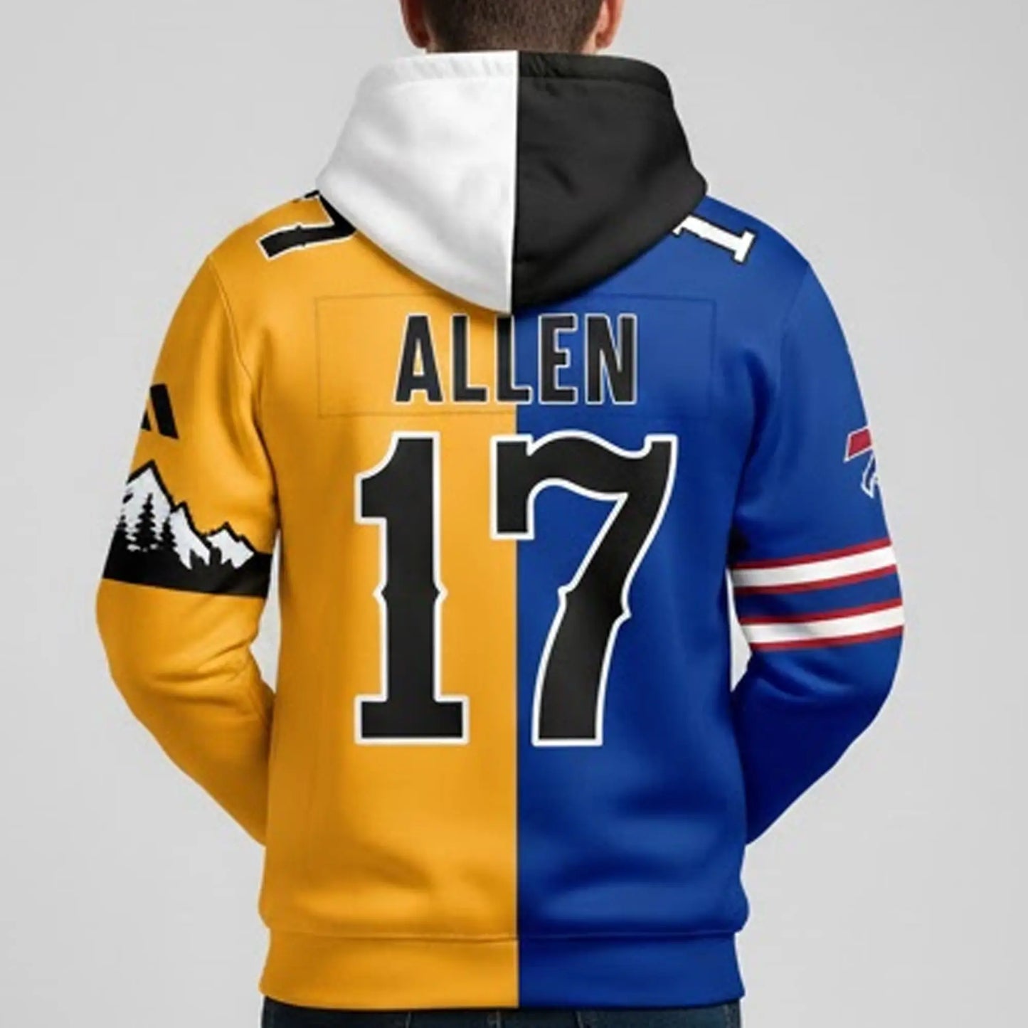 2025 Josh Allen 17 Buffalo Bills x Wyoming Cowboys Hoodie   theclothingtribe