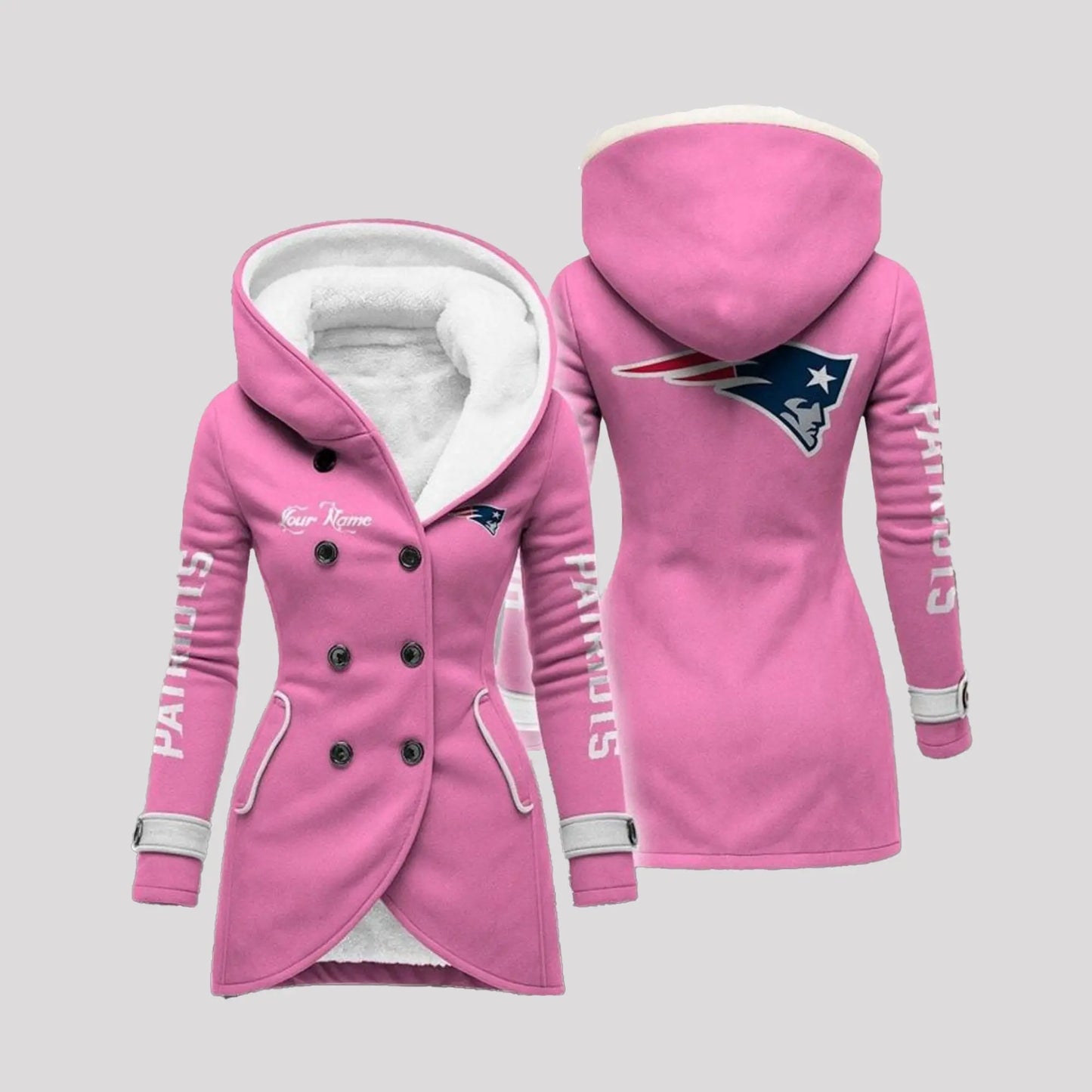 2025 Patriots Long Hooded Fleece Jacket   theclothingtribe