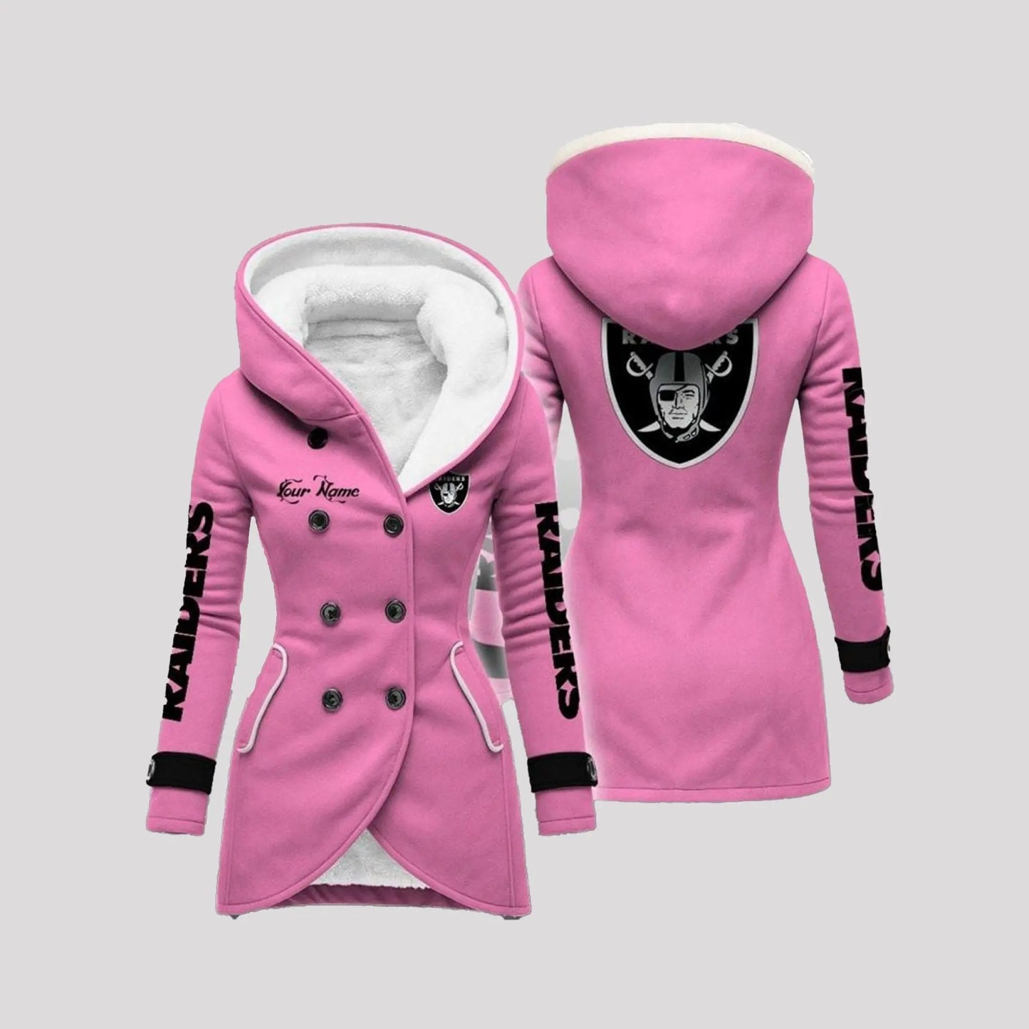 2025 Raiders Long Hooded Fleece Jacket   theclothingtribe