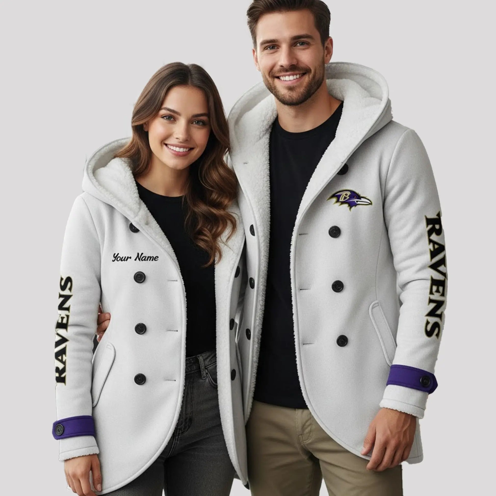 2025 Ravens Long Hooded Fleece Jacket   theclothingtribe