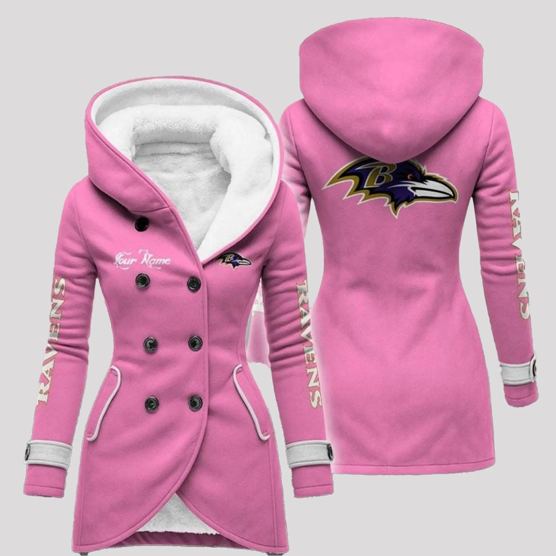 2025 Ravens Long Hooded Fleece Jacket   theclothingtribe