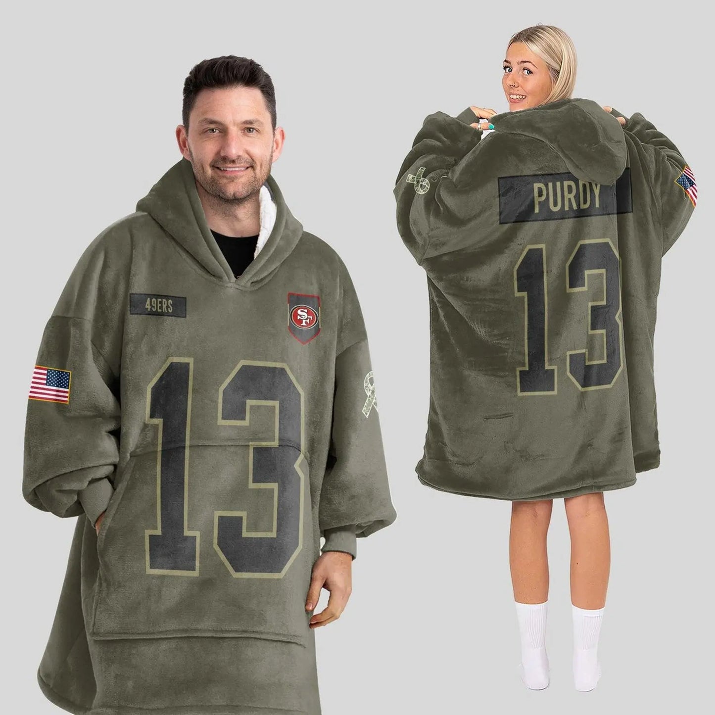 2025 San Francisco Purdy 13 Football Blanket Hoodie theclothingtribe