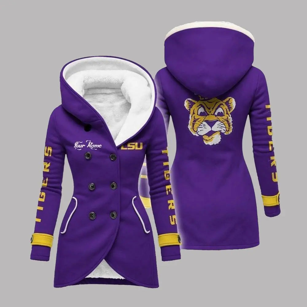 2025 Tigers Long Hooded Fleece Jacket theclothingtribe