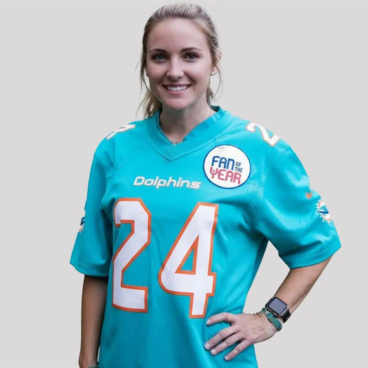 2025 Tommy And Lydia Dubinski Miami Dolphins Fan Of The Year Jersey theclothingtribe