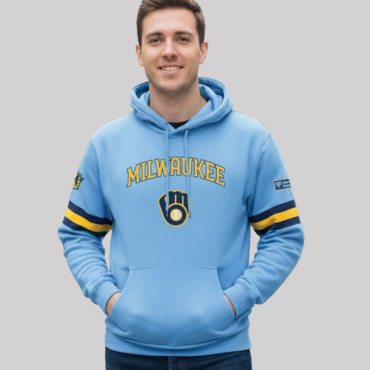 2026 Milwaukee Brewers New Powder Blue Road Hoodie   theclothingtribe
