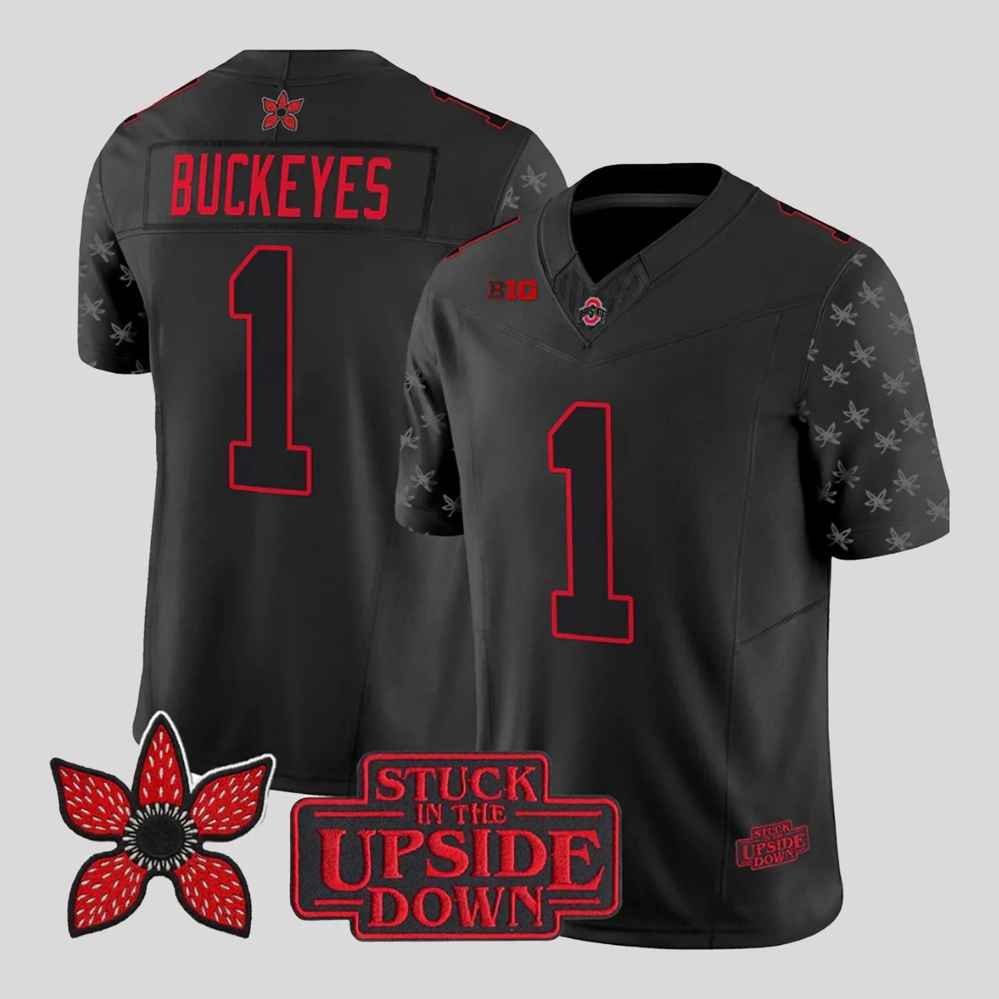 2026 Ohio State Buckeyes Stranger Things Stuck In The Upside Down Jersey   theclothingtribe