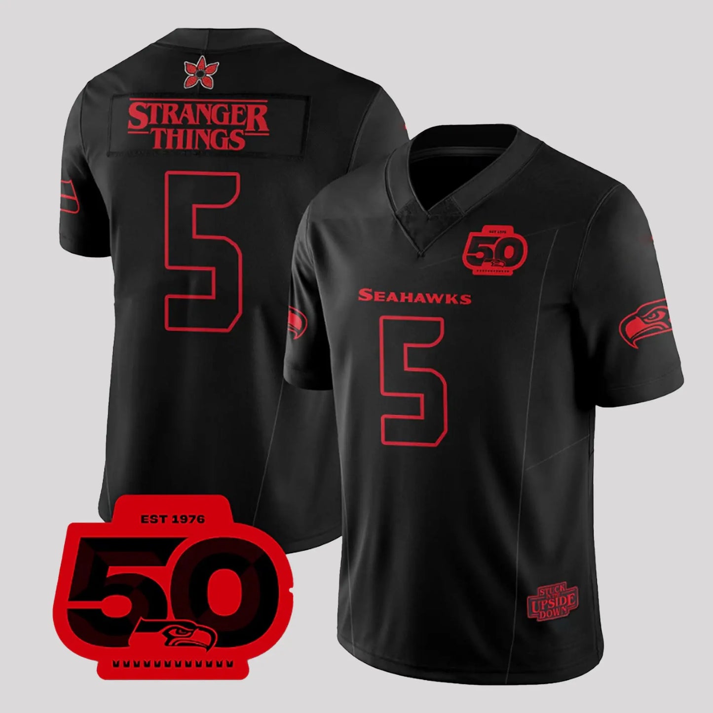 2026 Seattle Seahawks Stranger Things 50th Anniversary EST 1976 Jersey   theclothingtribe