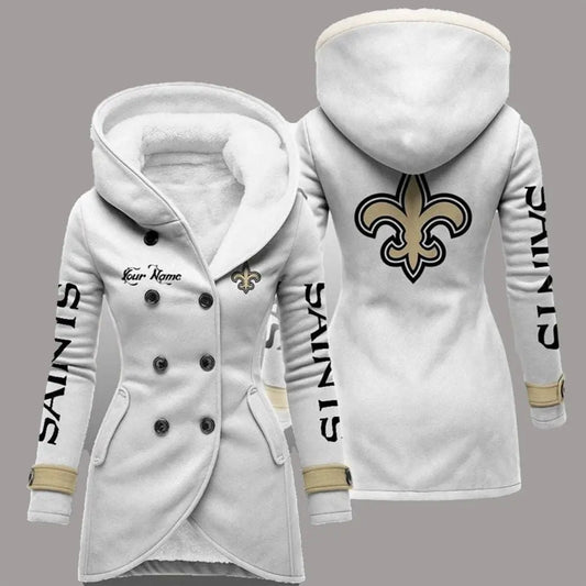 2025 Saints Long Hooded Fleece Jacket theclothingtribe