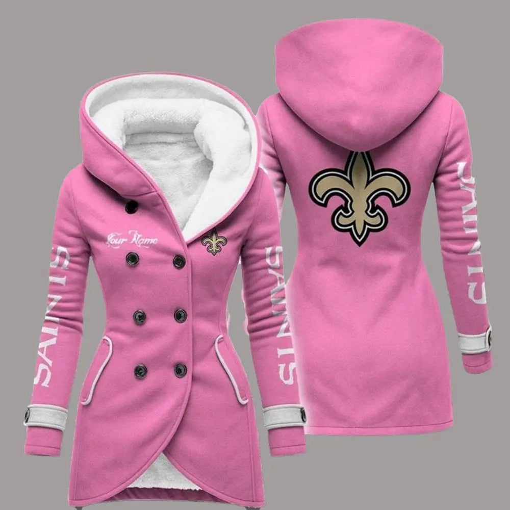 2025 Saints Long Hooded Fleece Jacket theclothingtribe