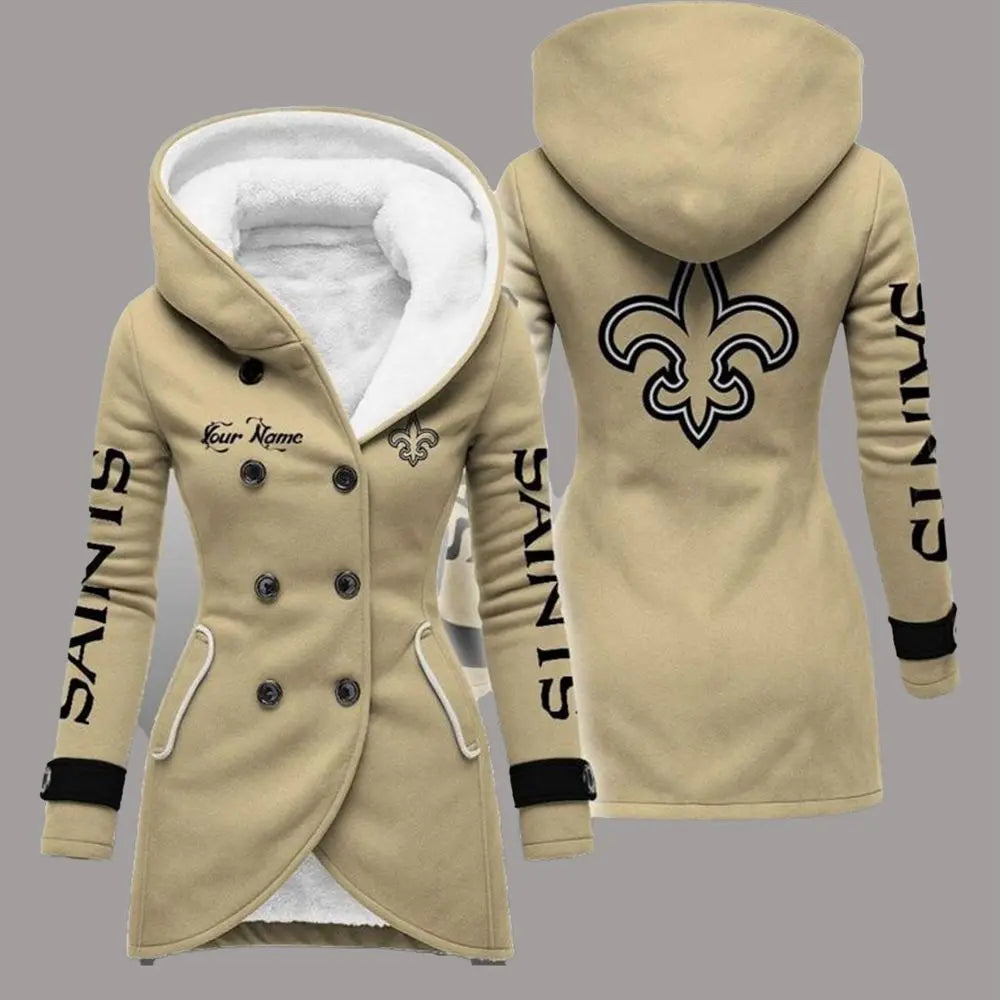 2025 Saints Long Hooded Fleece Jacket theclothingtribe