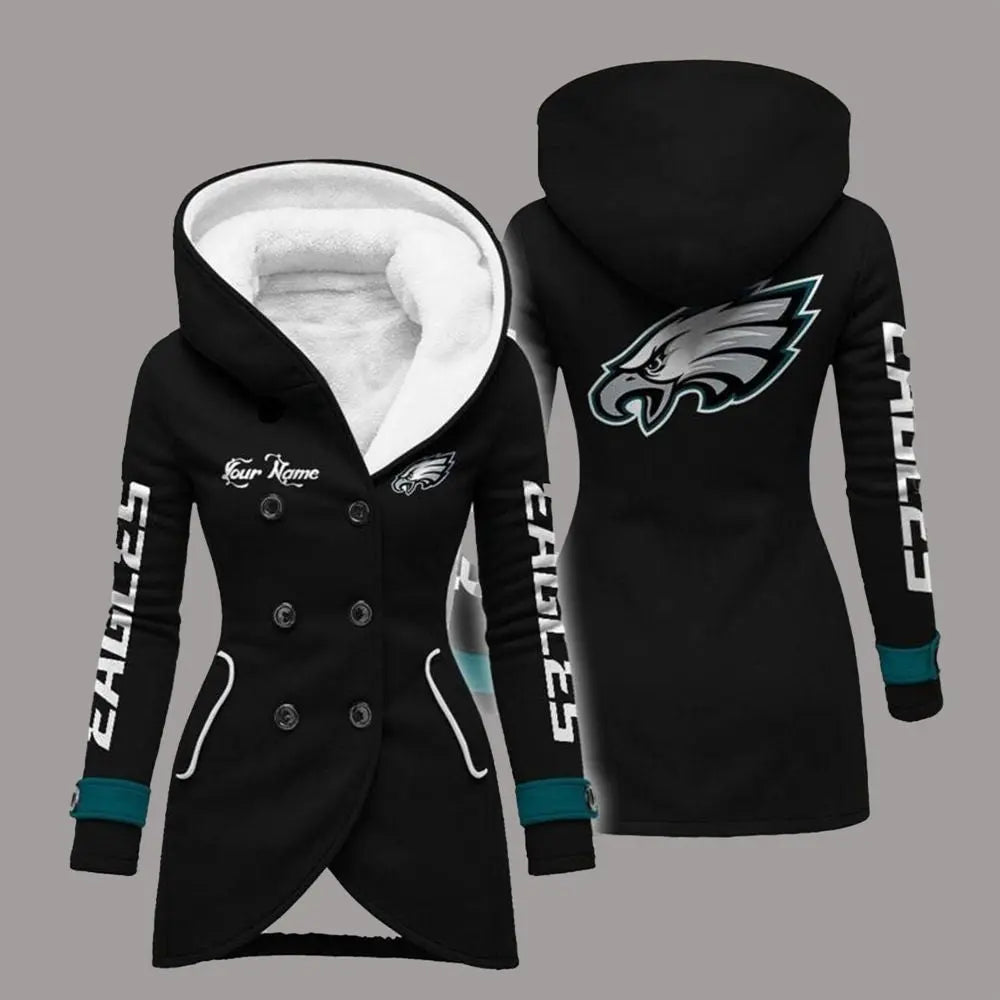 2025 Eagles Long Hooded Fleece Jacket theclothingtribe