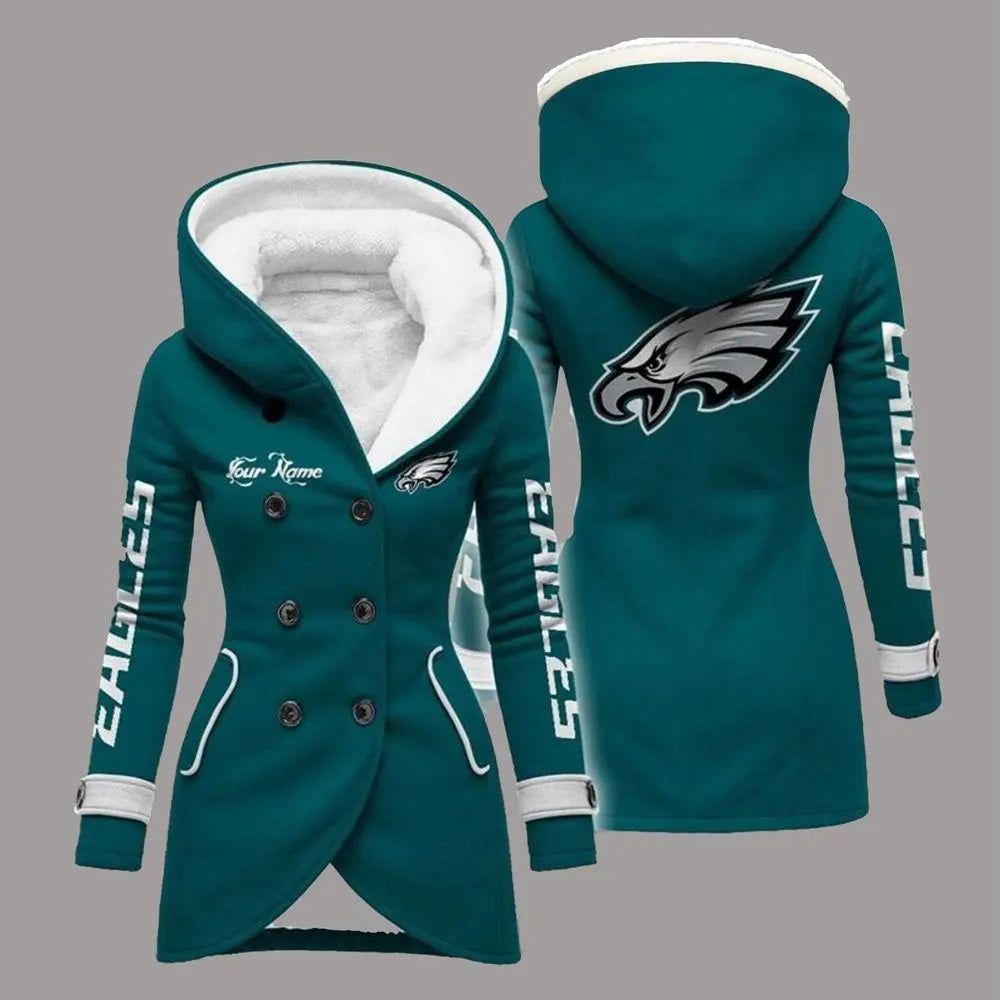 2025 Eagles Long Hooded Fleece Jacket theclothingtribe