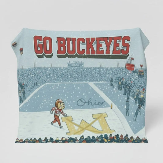 Brutus Go Buckeyes Ohio Snow Blanket