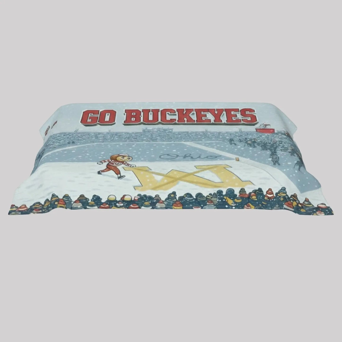 Brutus Go Buckeyes Ohio Snow Blanket