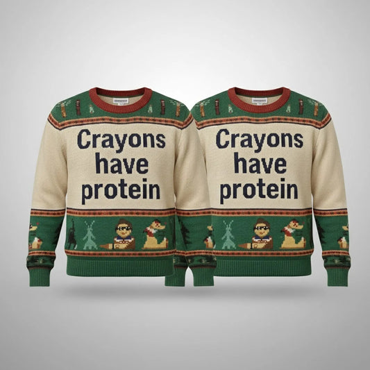 Cam Skattebo Crayons Have Protein Ugly Sweater