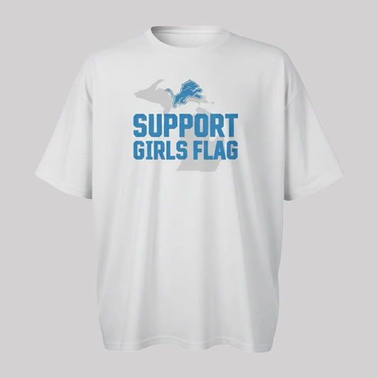 Detroit Lions Support Girls Flag Shirt   theclothingtribe