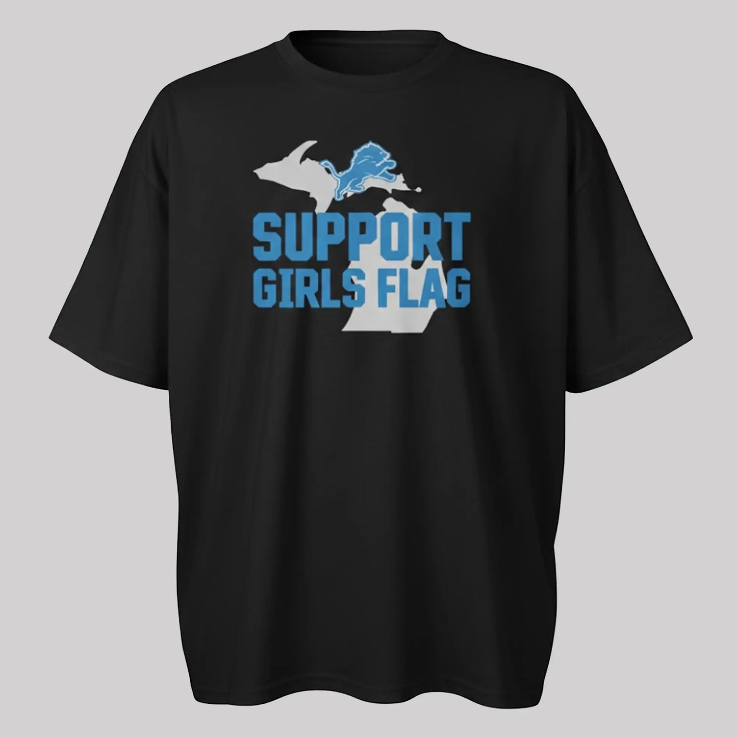 Detroit Lions Support Girls Flag Shirt   theclothingtribe