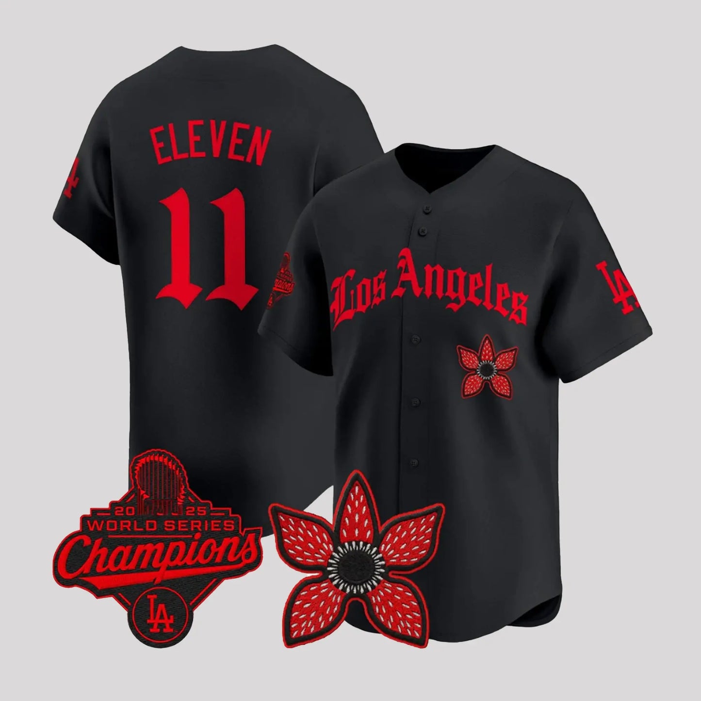 Dodgers 2025 World Series Champions Stranger Things Jersey   theclothingtribe