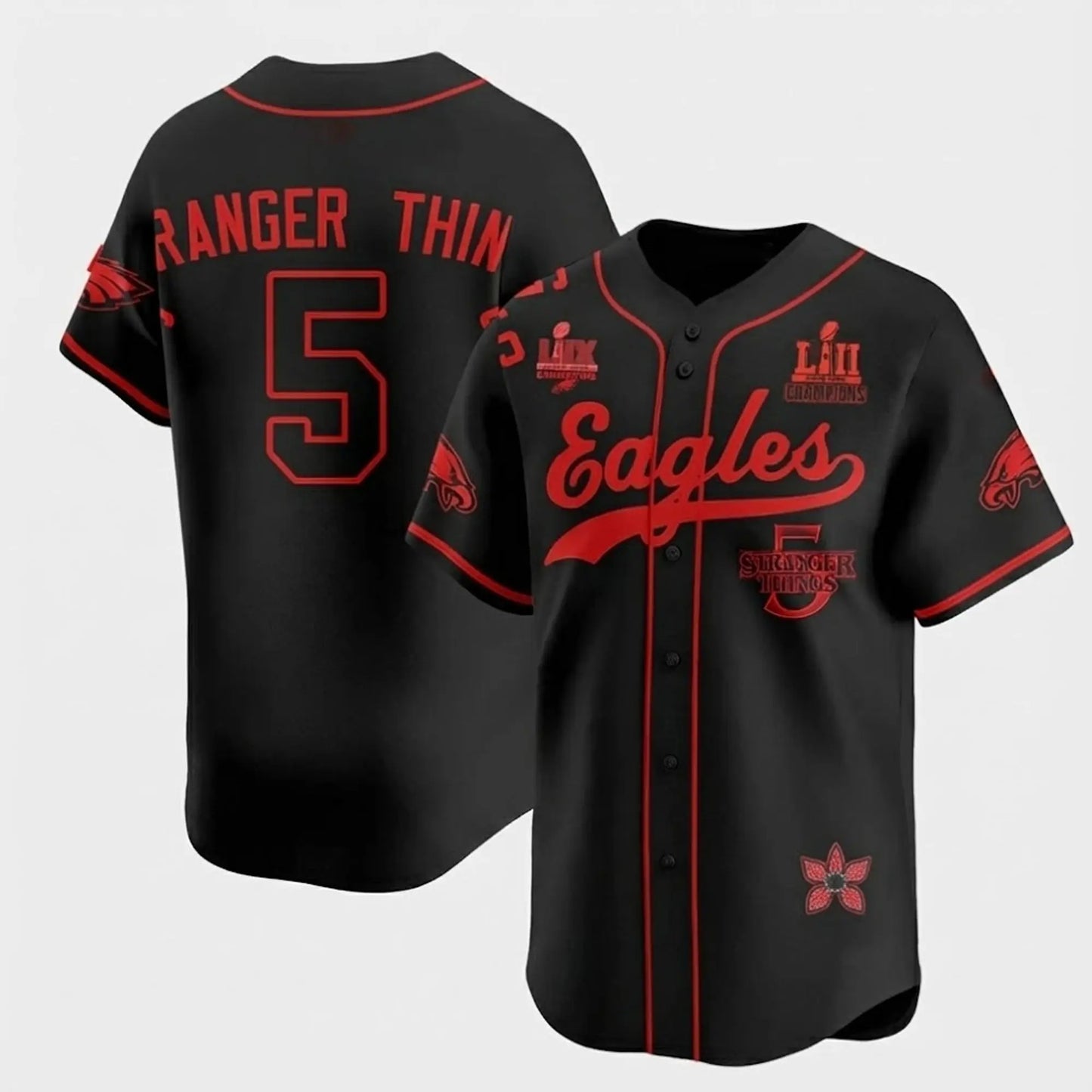 Eagles Stranger Things LIX Bowl Champions Jersey   theclothingtribe