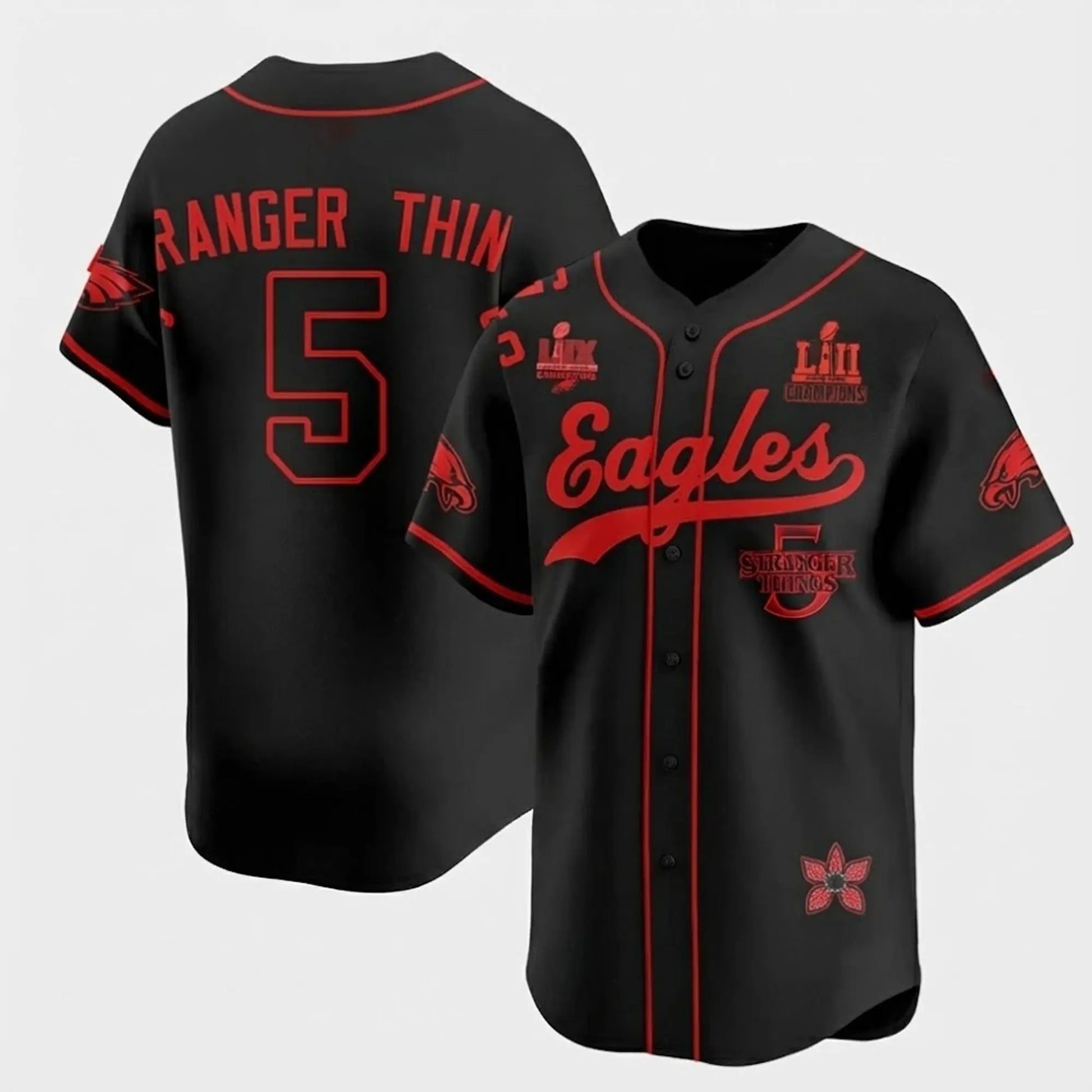 Eagles Stranger Things LIX Bowl Champions Jersey   theclothingtribe