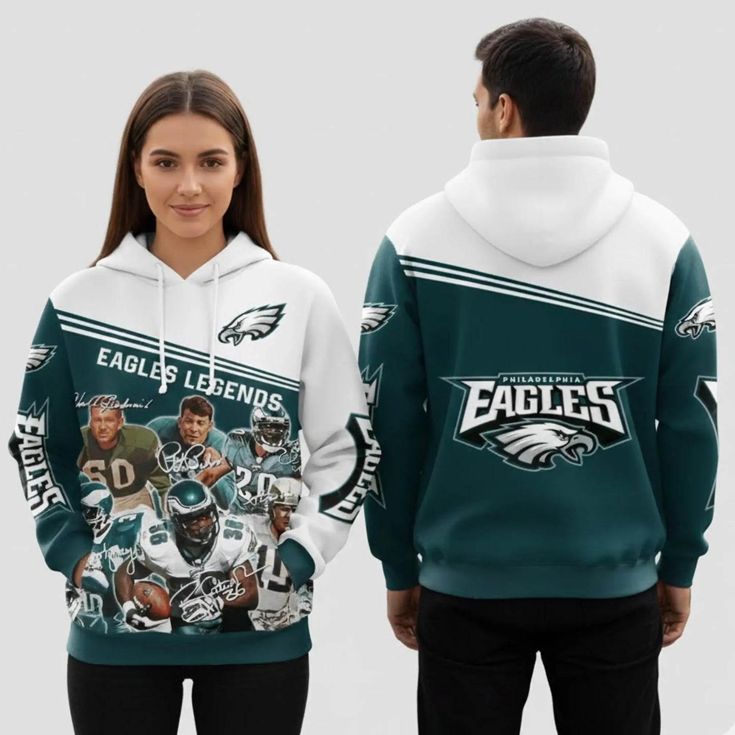 Eagles Legends Player Football Signature Hoodie   theclothingtribe