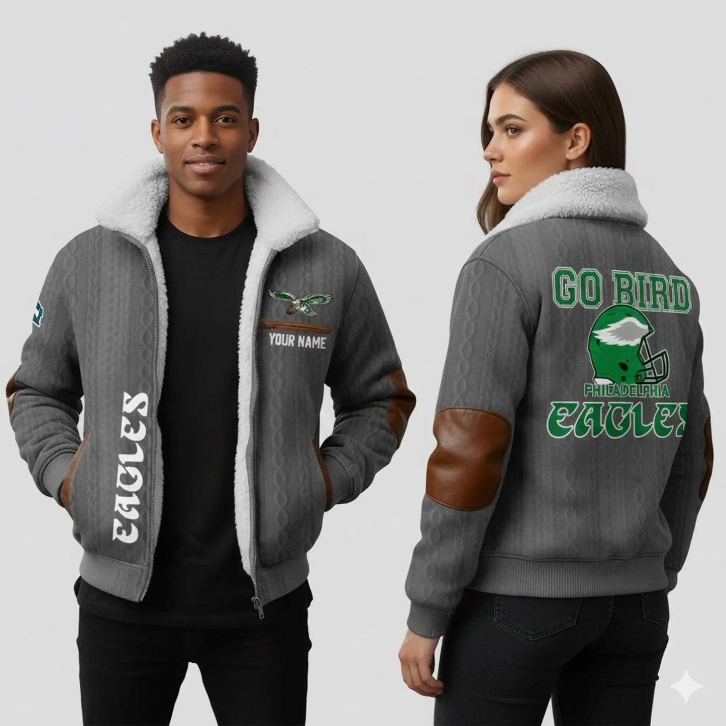 Eagles Go Bird Winter Fleece Jacket   theclothingtribe