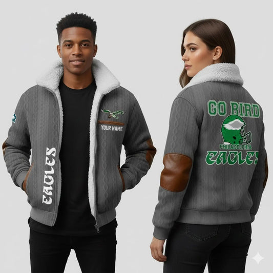 Eagles Go Bird Winter Fleece Jacket   theclothingtribe
