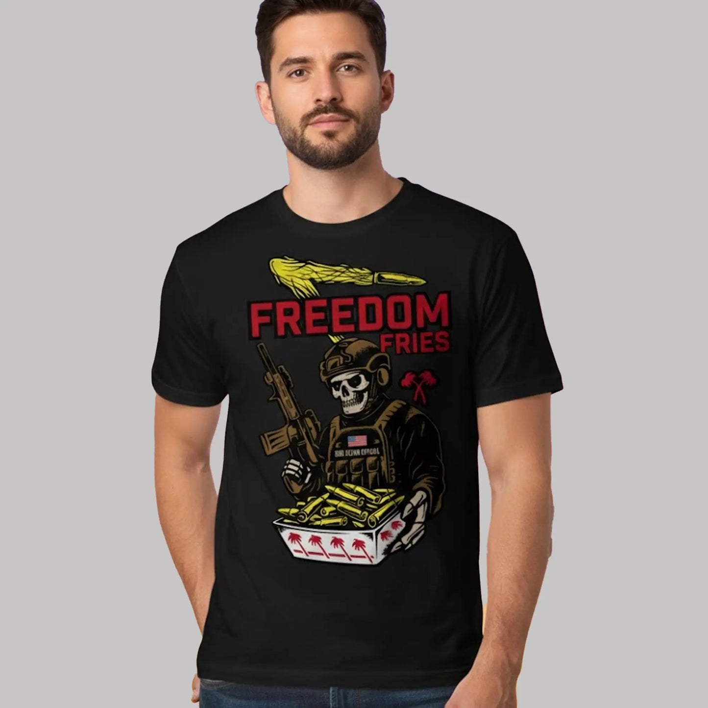 Freedom Fries Soldier Skull Shirt