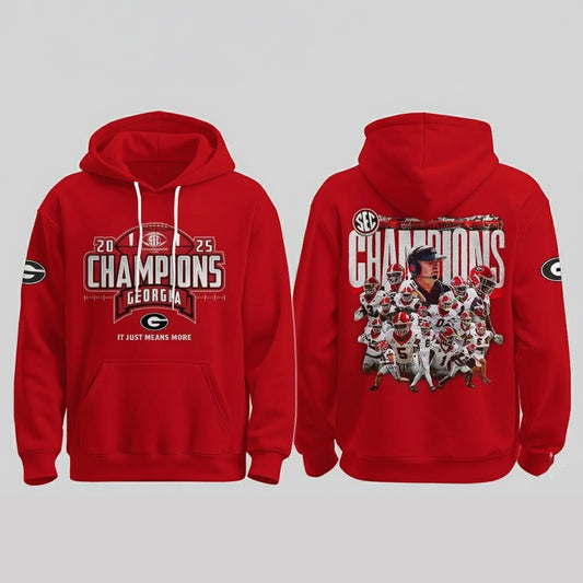 Georgia Bulldogs 2025 SEC Champions It Just Means More Hoodie   theclothingtribe
