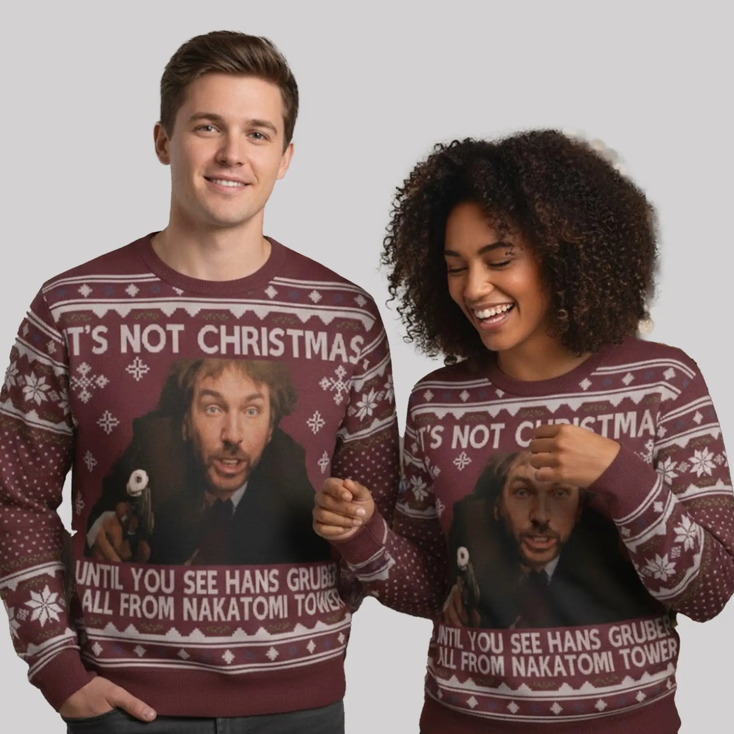 It's Not Christmas Until You See Hans Gruber Fall From Nakatomi Tower Ugly Sweater