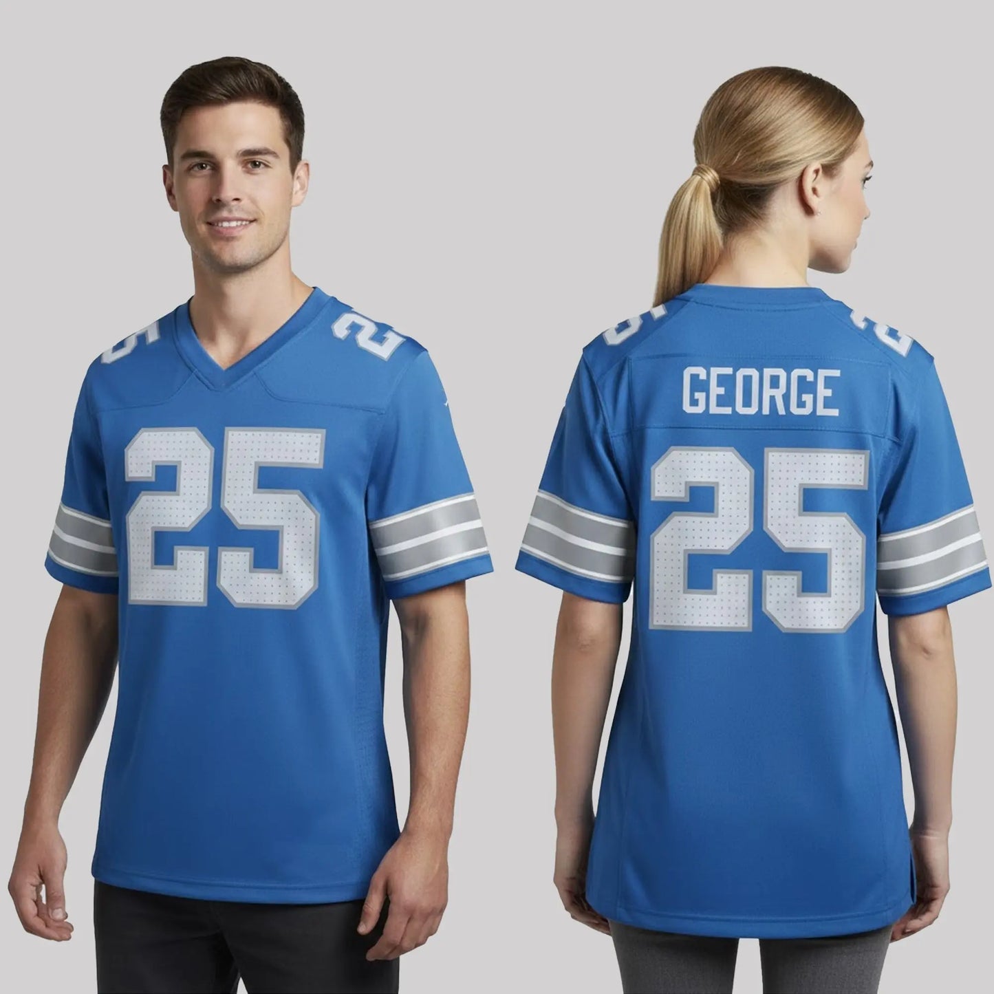 Jessica Vosk Detroit Lions Allan George Blue Jersey   theclothingtribe