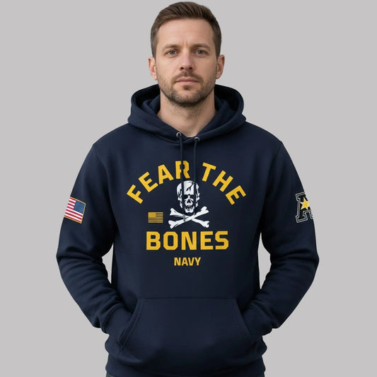 Jolly Rogers Navy Midshipmen Hoodie Fear The Bones 2025 Hoodie