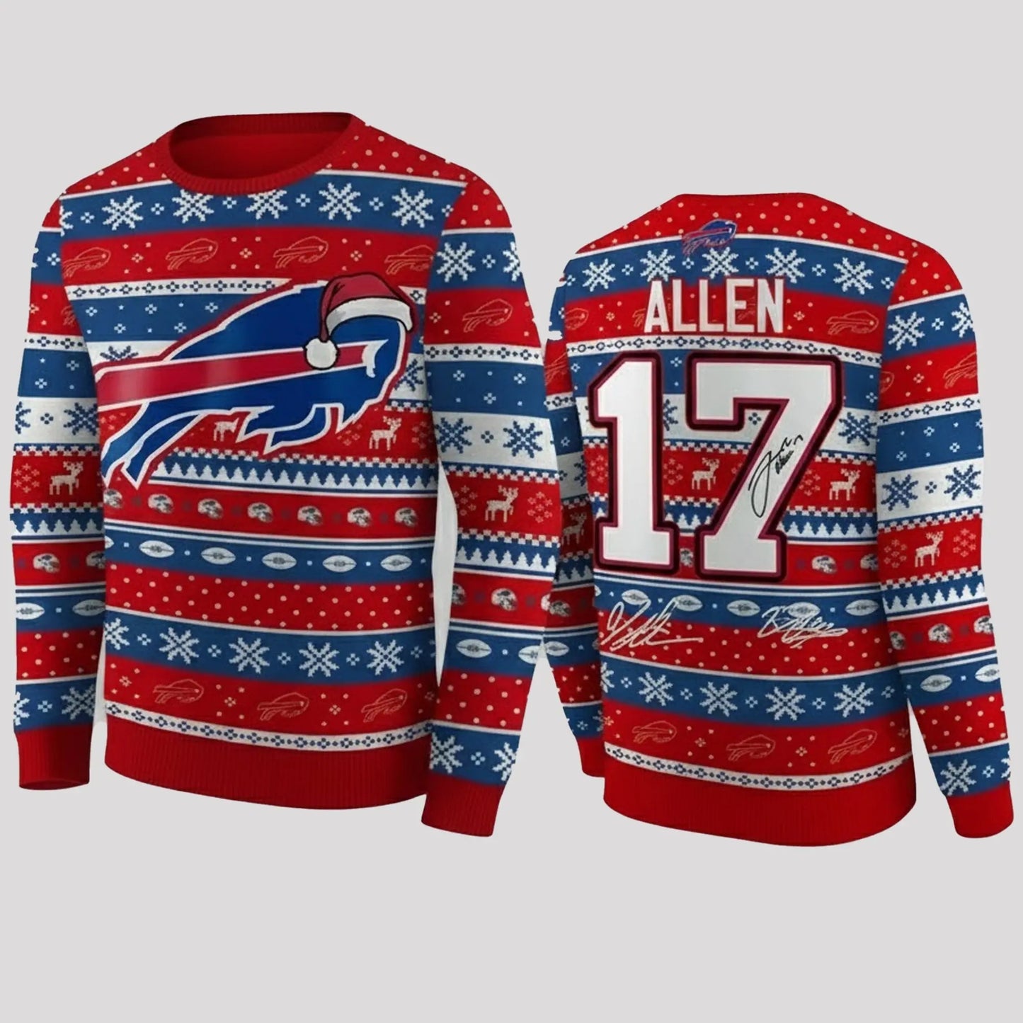 Josh Allen Buffalo Bills Signature Ugly Sweater   theclothingtribe