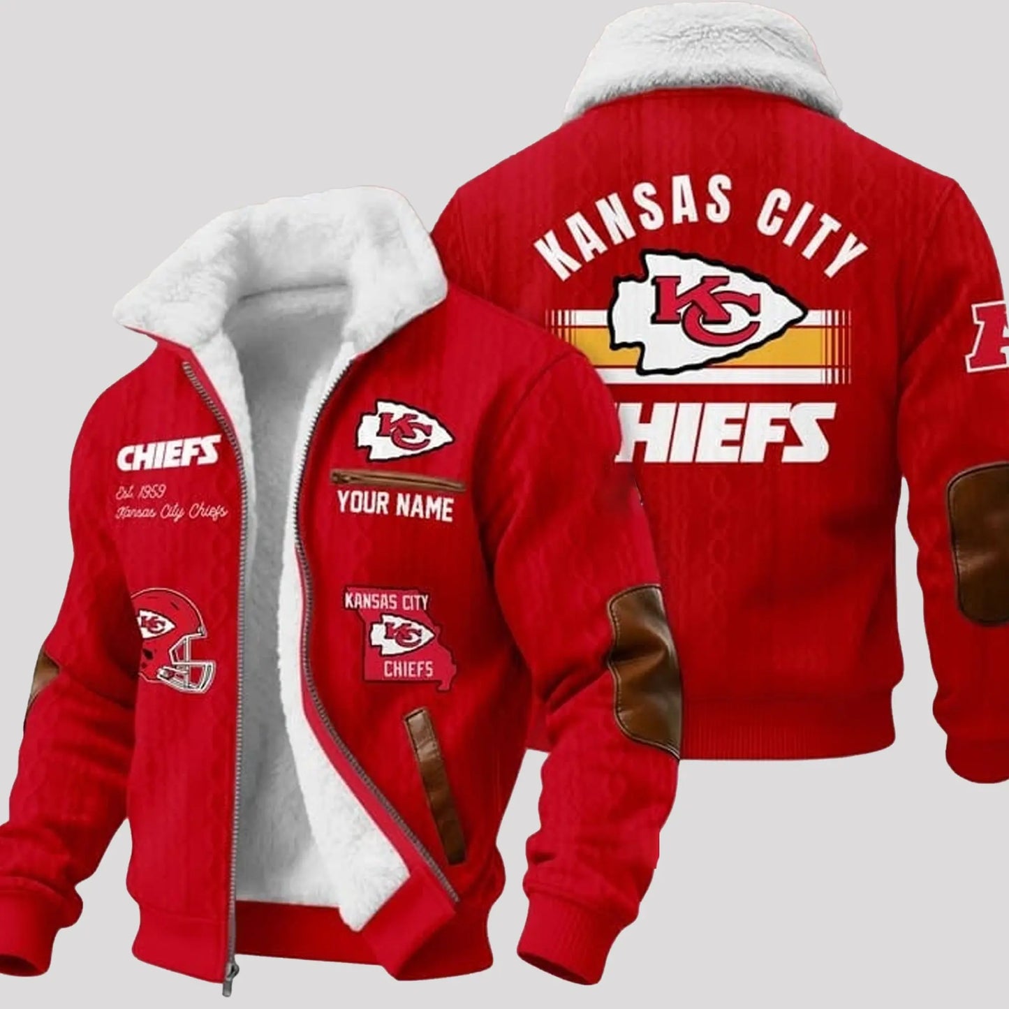 KC Chiefs Est 1959 Winter Fleece Jacket   theclothingtribe