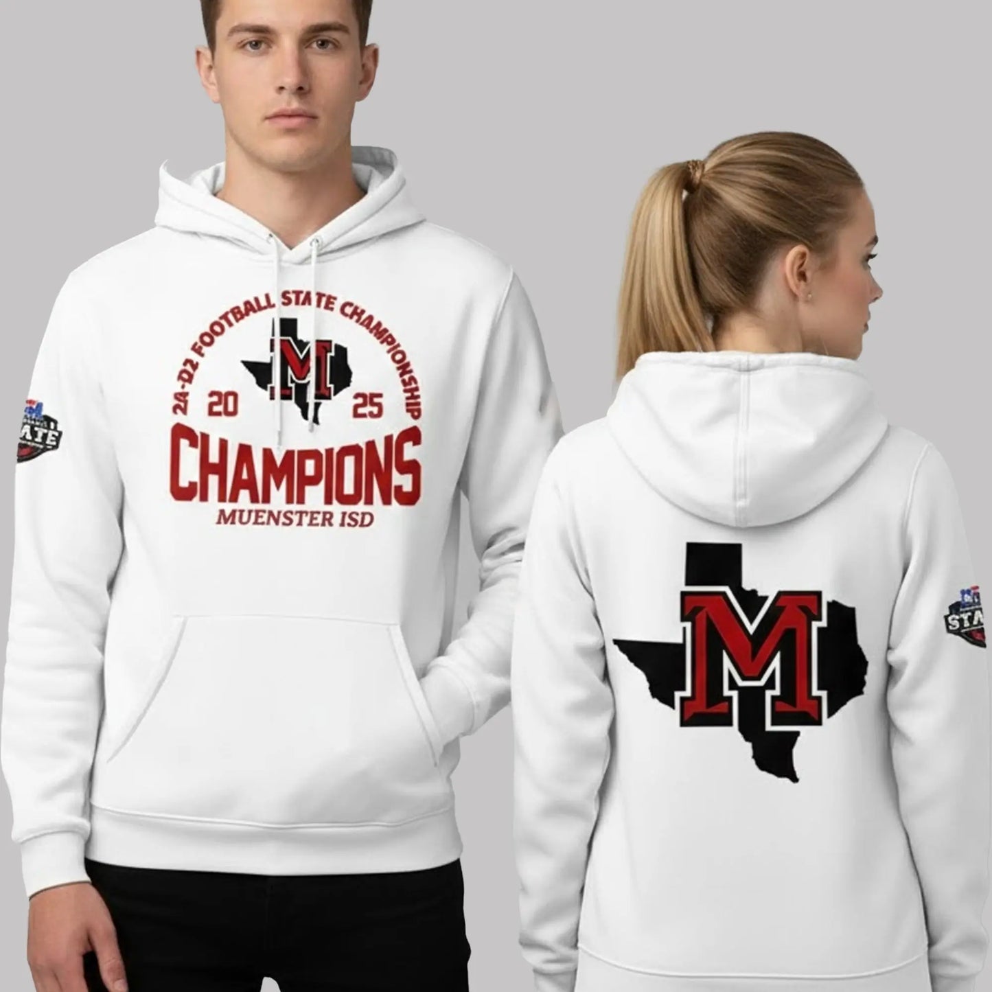 Muenster Champions 2025 2A D2 Football State Championship Hoodie