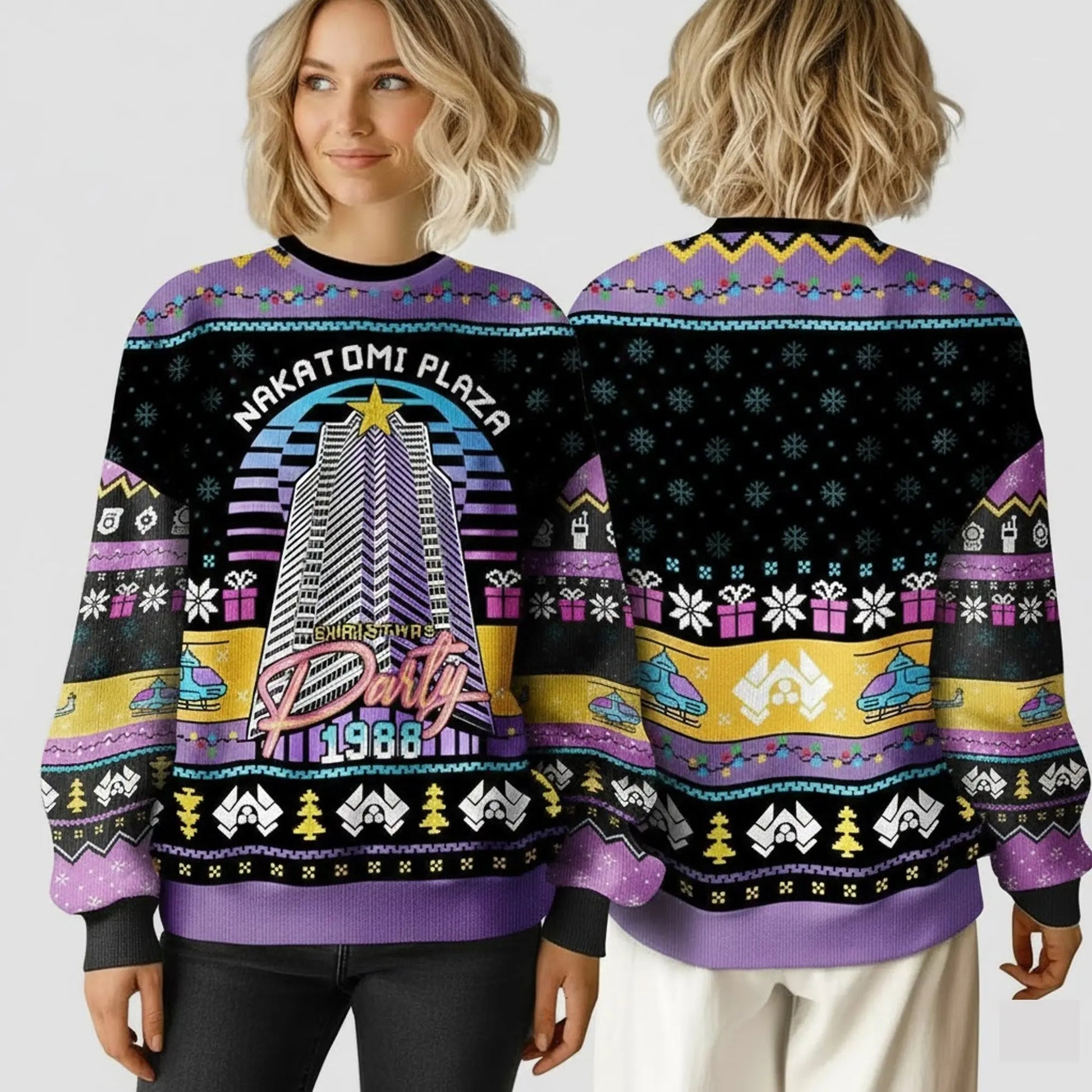 Nakatomi Plaza Christmas Party 1988 Ugly Sweater   theclothingtribe