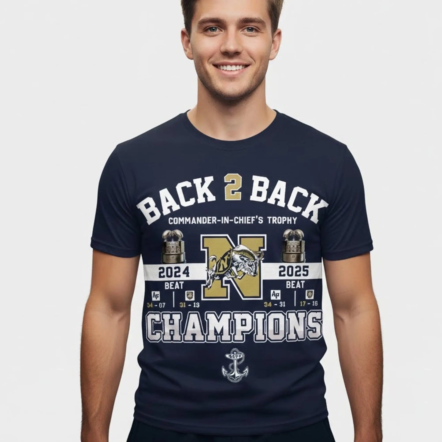 Navy Midshipmen Back To Back Champions Commander In Chief's Trophy Shirt