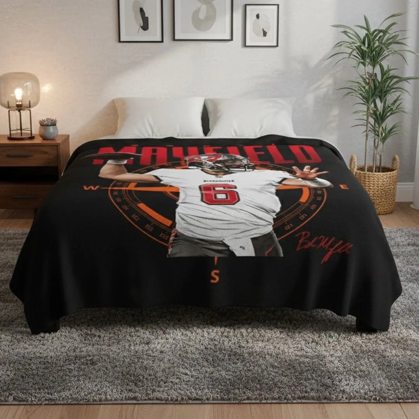 Tampa Bay Buccaneers Baker Mayfield Throw Blanket