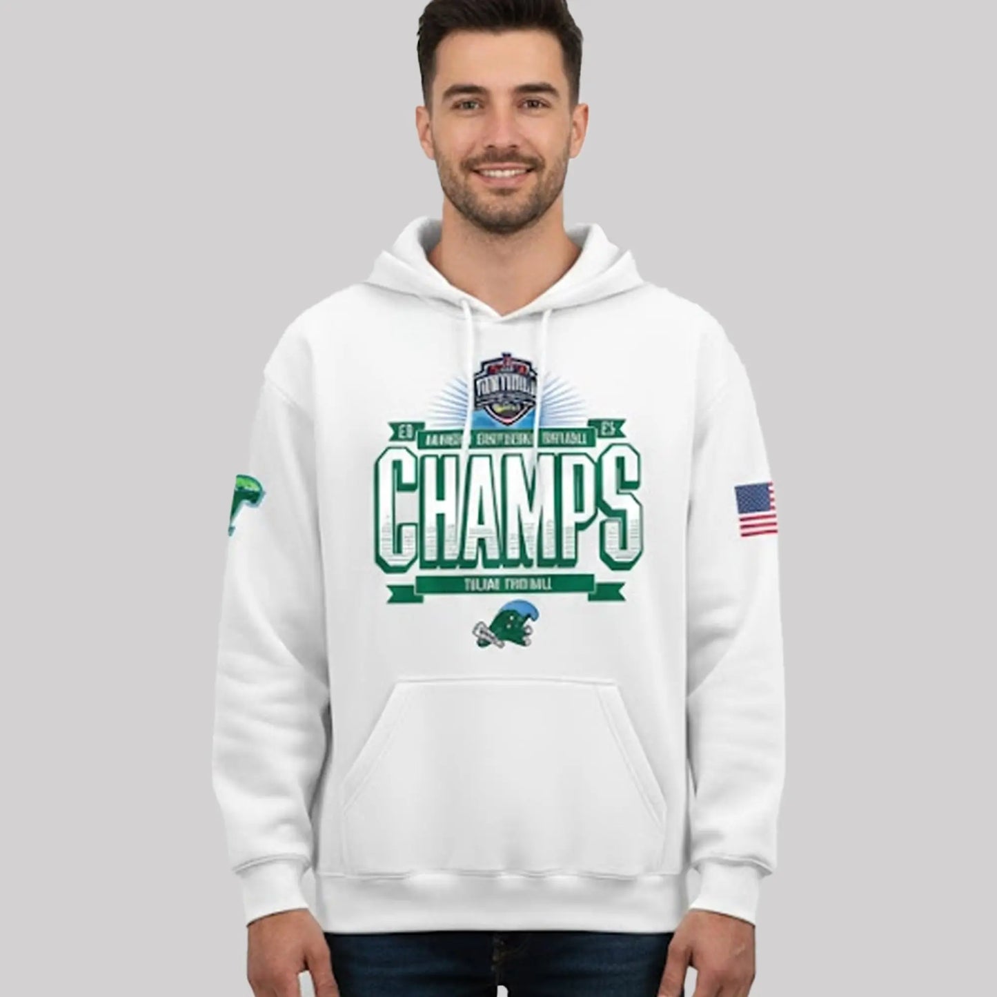 Tulane 2025 American Conference Football Champions Hoodie   theclothingtribe