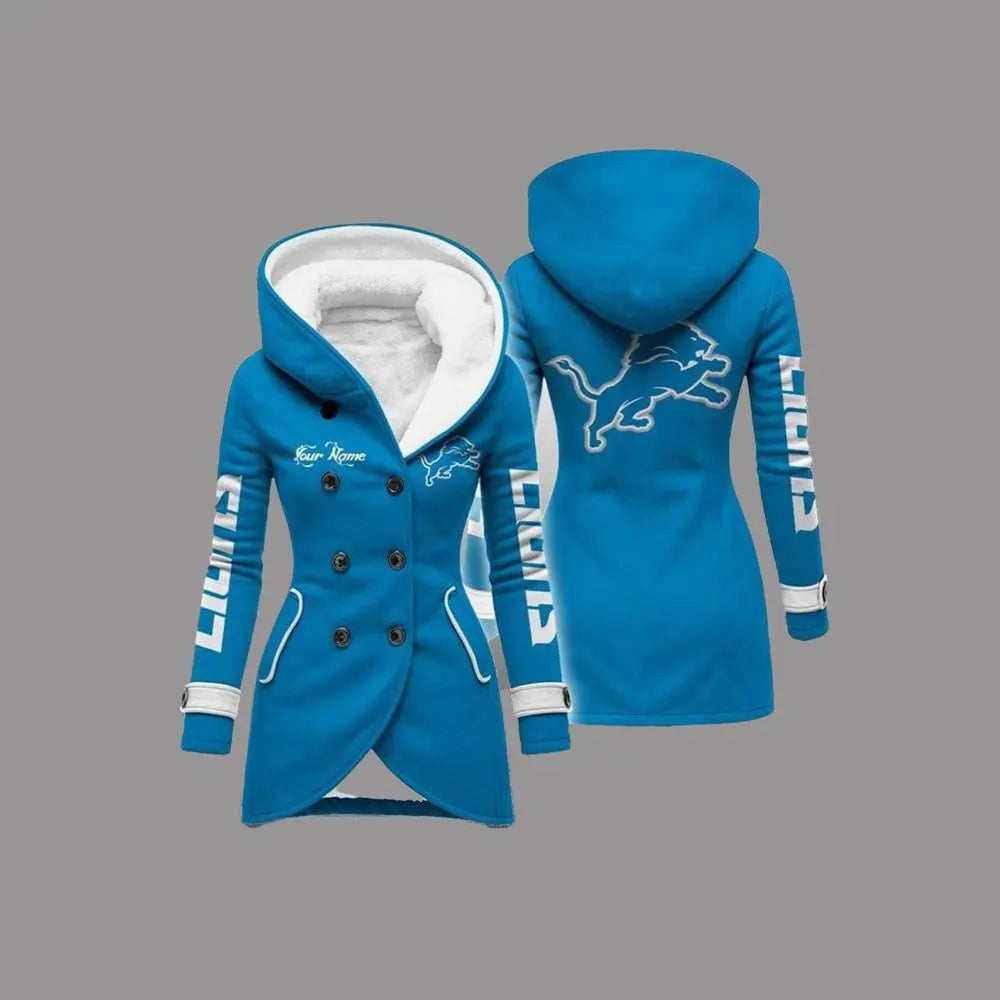 2025 Lions Long Hooded Fleece Jacket theclothingtribe