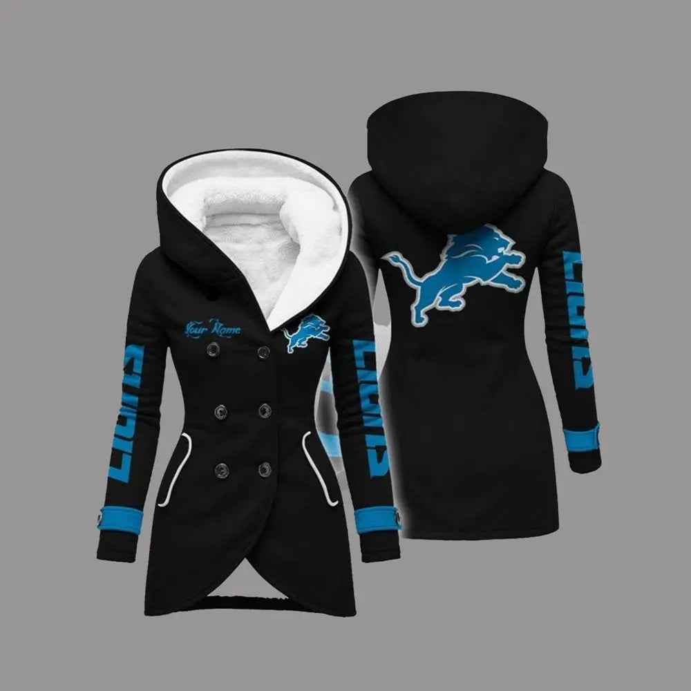 2025 Lions Long Hooded Fleece Jacket theclothingtribe